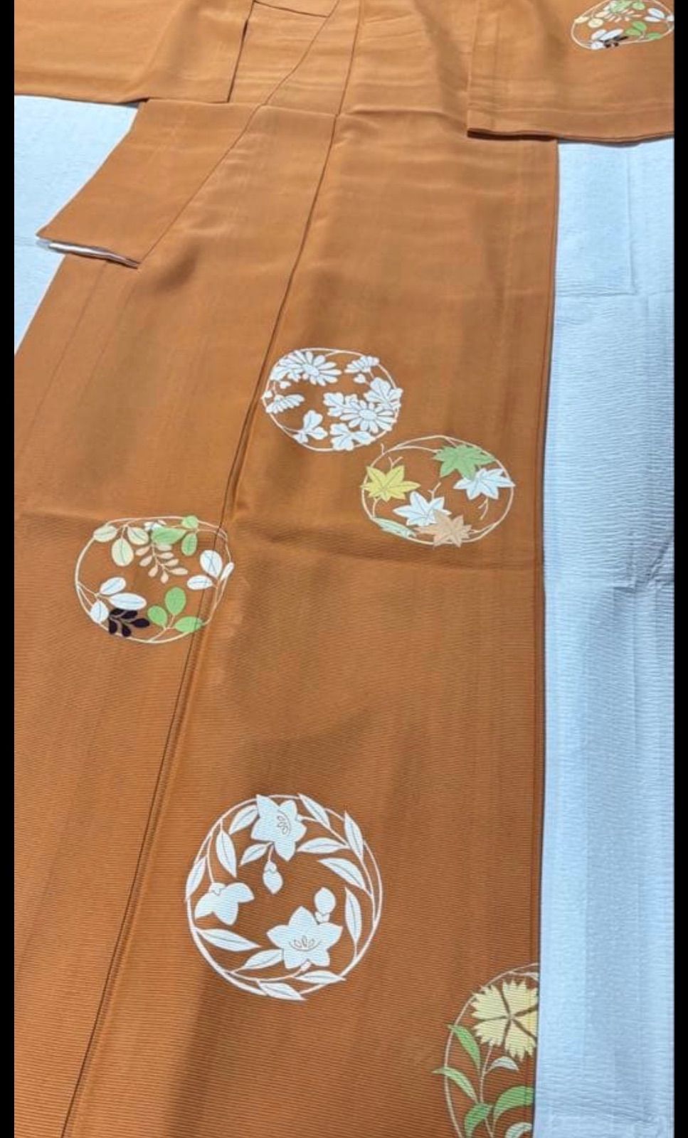 志ま亀 絽 付下げ オレンジ 正絹 - メルカリ