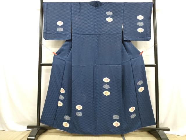 平和屋着物○訪問着 絞り 流水草花文 黒地 正絹 逸品 AABD3988ph 平和屋