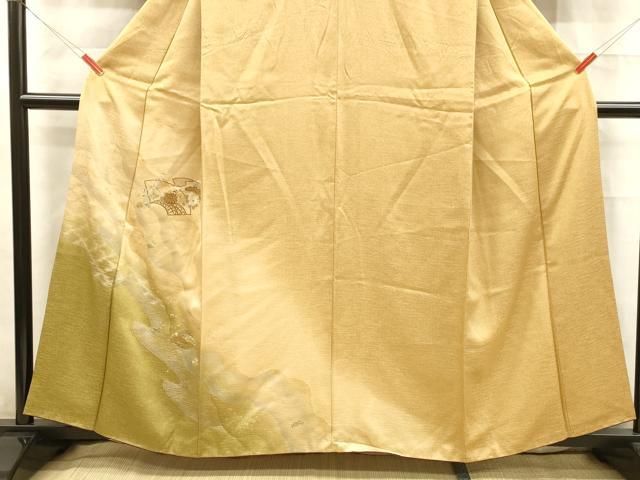 平和屋着物●訪問着　道長更紗草花文　暈し染め　金彩　正絹　逸品　DAAY5879ud 平和屋着物○訪問着 道長更紗草花文 暈し染め 金彩 正絹 逸品