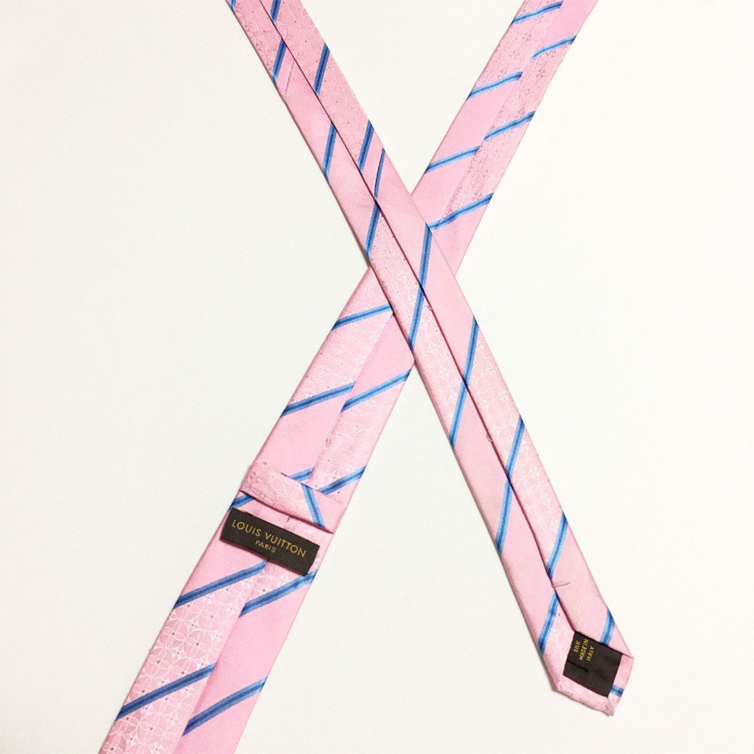 未使用級 ルイヴィトン Louis Vuitton ネクタイ シルク100% ピンク