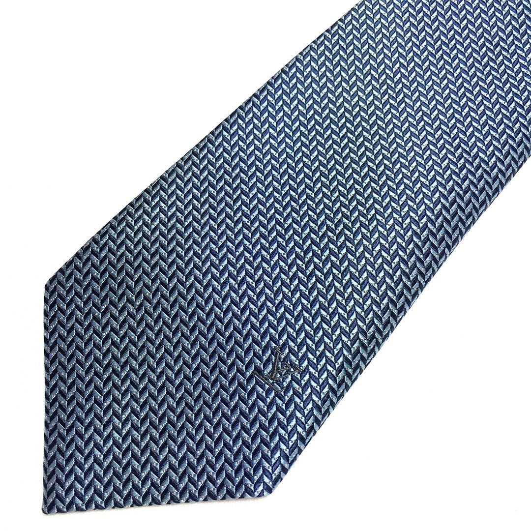 未使用級 ルイヴィトン Louis Vuitton ネクタイ シルク100% ブルー