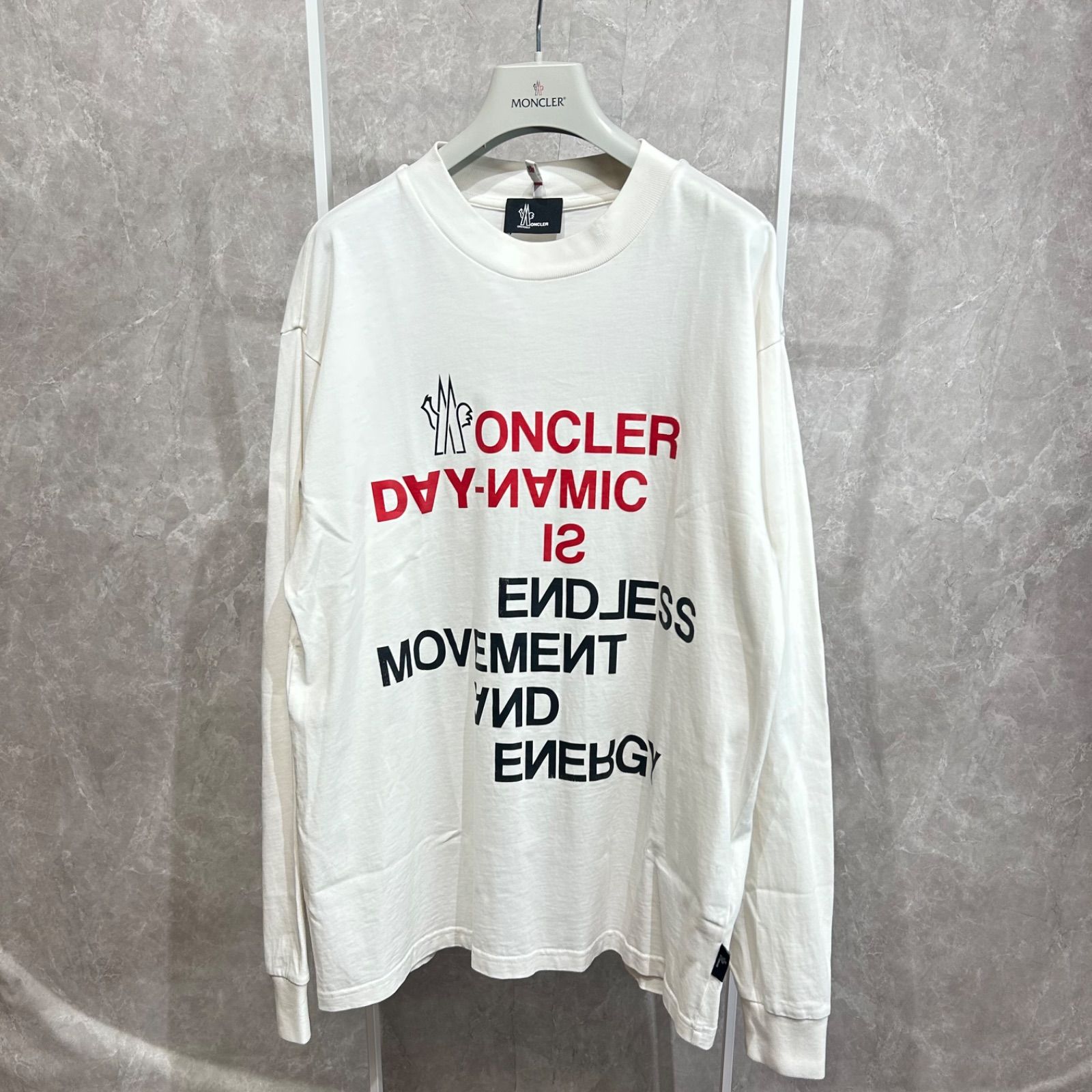 美品 正規 MONCLER ダメージ 製品染め加工 長袖 Tシャツ 502P▲ 美品 正規 MONCLER ダメージ 製品染め加工 長袖 Tシャツ 502P△ T