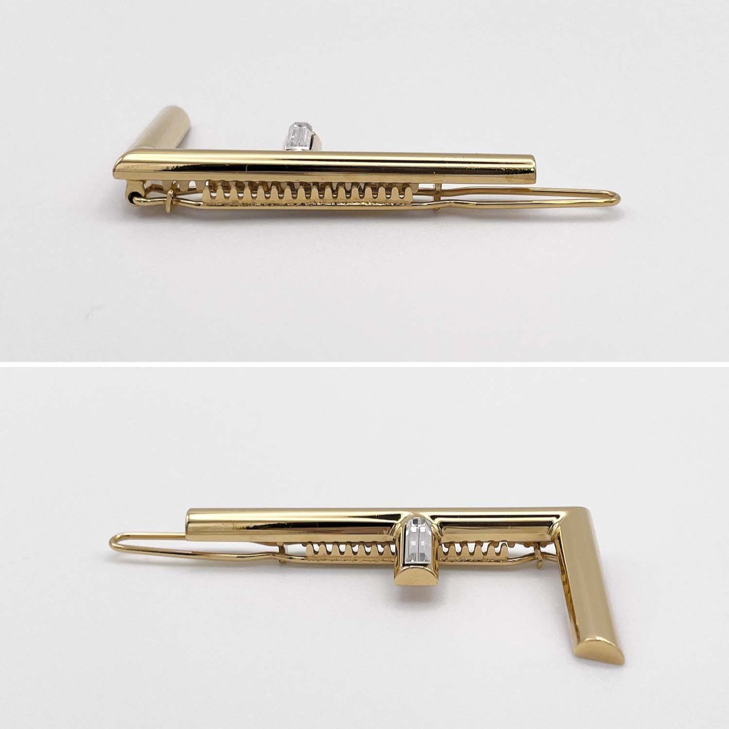 美品　FENDIバレッタ　ラインストーン FENDI フェンディ ヘアクリップ 2024 ピン FendiFirst 髪留め ライン