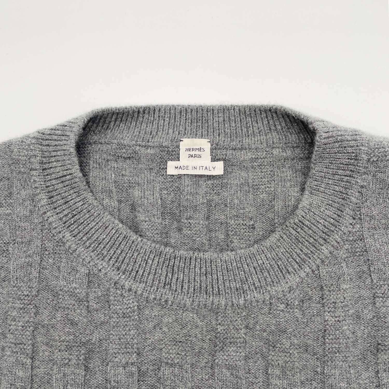 HERMES エルメス サイズ38 ニットワンピース グレー バージンウール