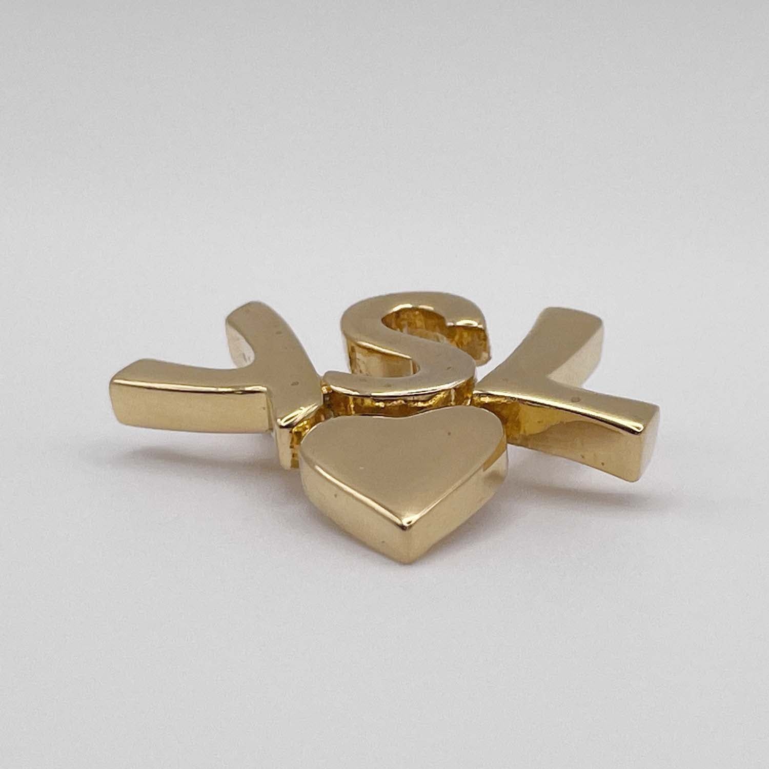 イヴサンローラン　ハート　ブローチ イヴ・サン・ローラン ブローチ ハート型 Yves Saint Laurentの通販