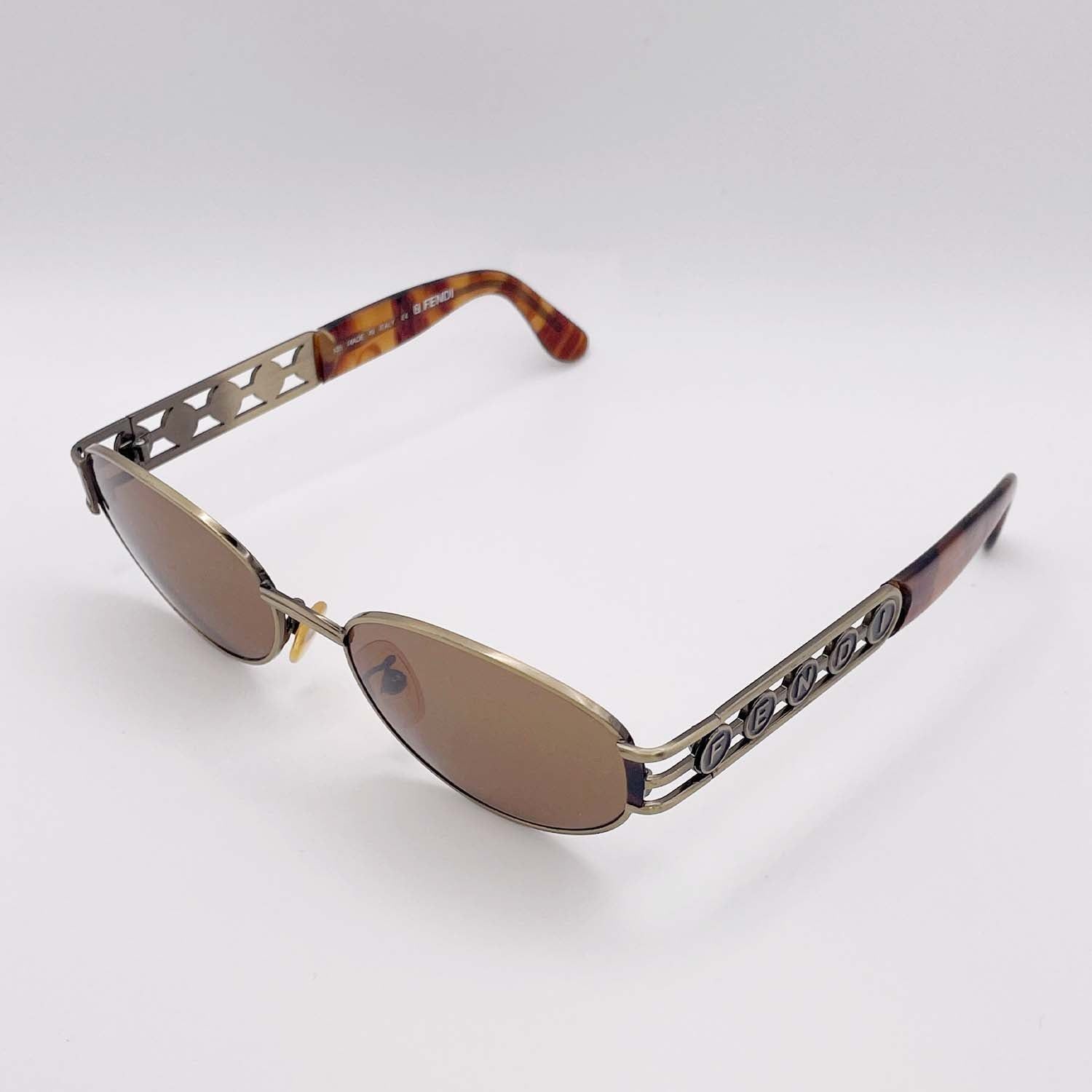 FENDI フェンディ ロゴ サングラス アンティークブロンズ/トータス