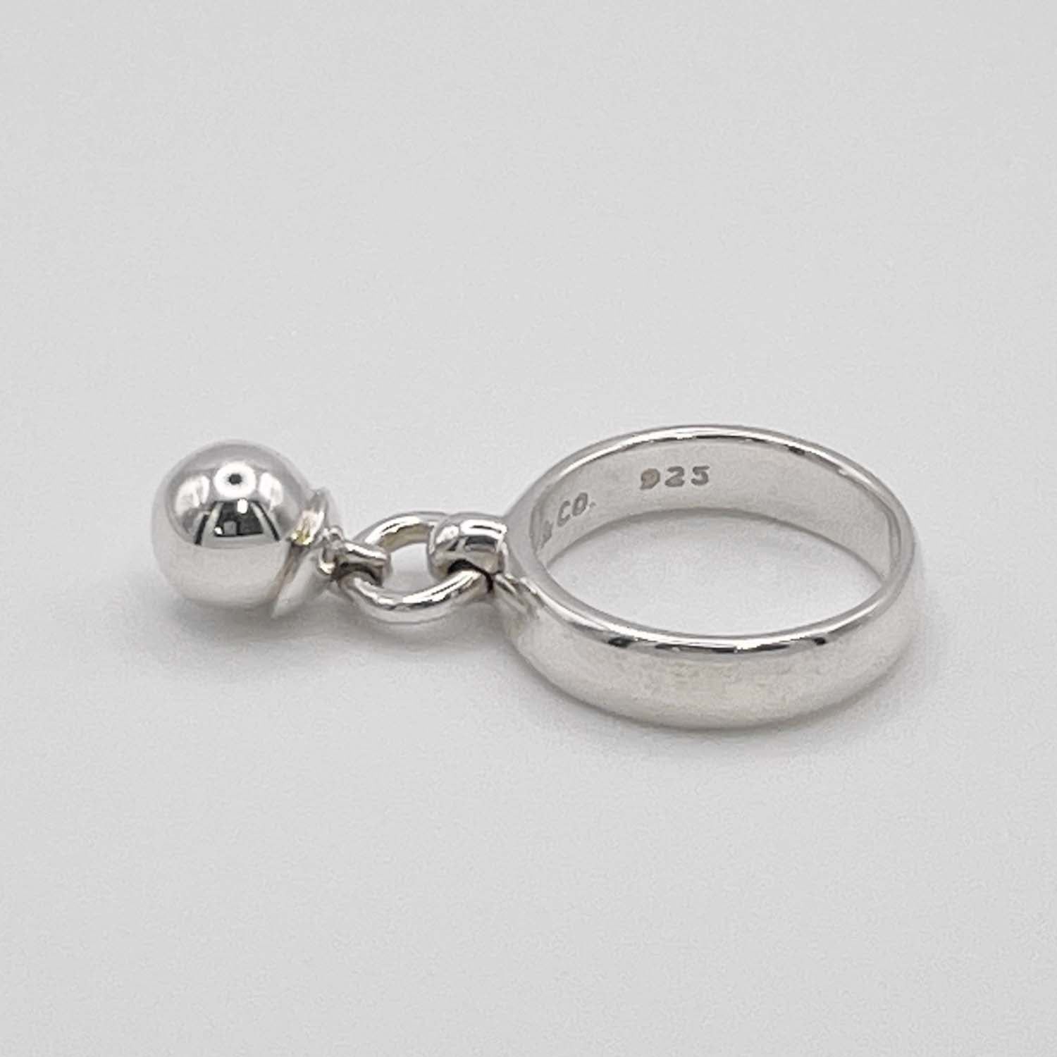 ティファニー TIFFANY ボールダングルリング 11号 SV925 オニキス 美品 Tiffany&Co. ティファニー 11号 ボールダングル リング SV925