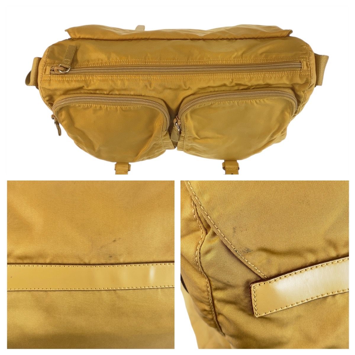 PRADA プラダ テスート 三角ロゴプレート イエロー マスタード