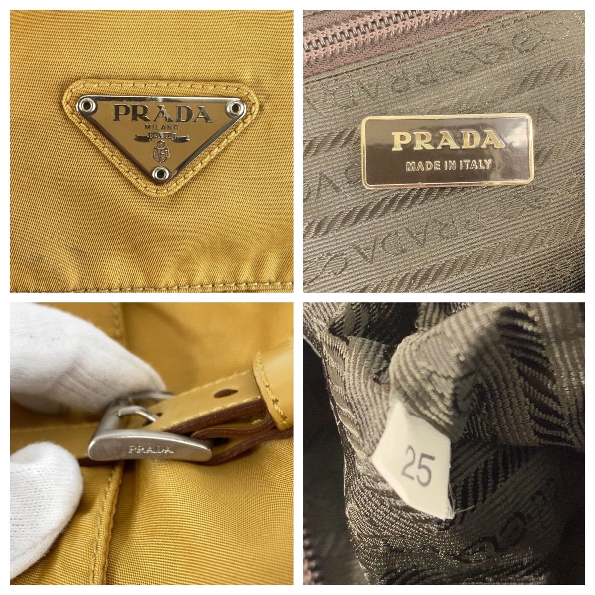 PRADA プラダ テスート 三角ロゴプレート イエロー マスタード