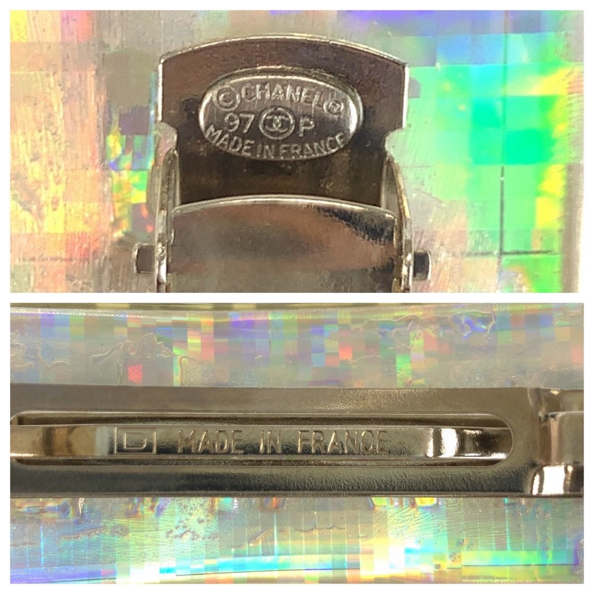 美品 CHANEL バレッタ レインボー 97P ヴィンテージ 虹色 美品 CHANEL バレッタ レインボー 97P ヴィンテージ 虹色