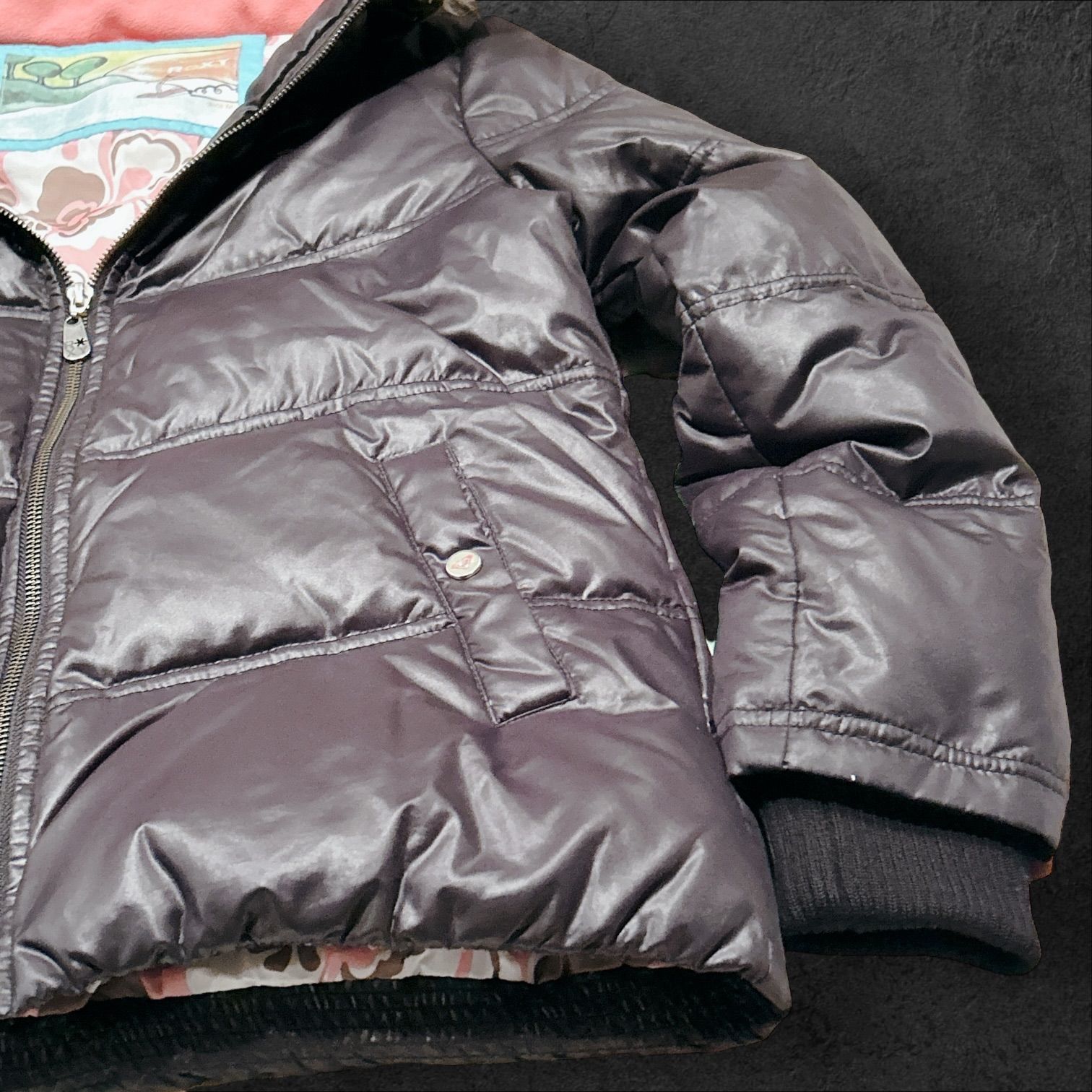 y2k 00s archive old ROXY ロキシー ブラック ピンク ダウン