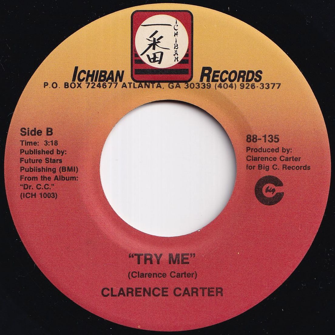 Clarence Carter Trying To Sleep Tonight / Try Me Ichiban US 88-135