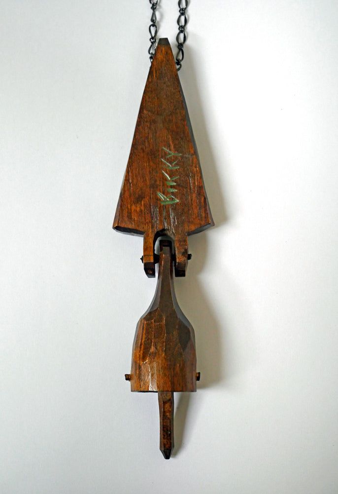 砂澤 ビッキ「樹鈴ペンダント二連（約14.7cm）」木彫作品 世界的彫刻家