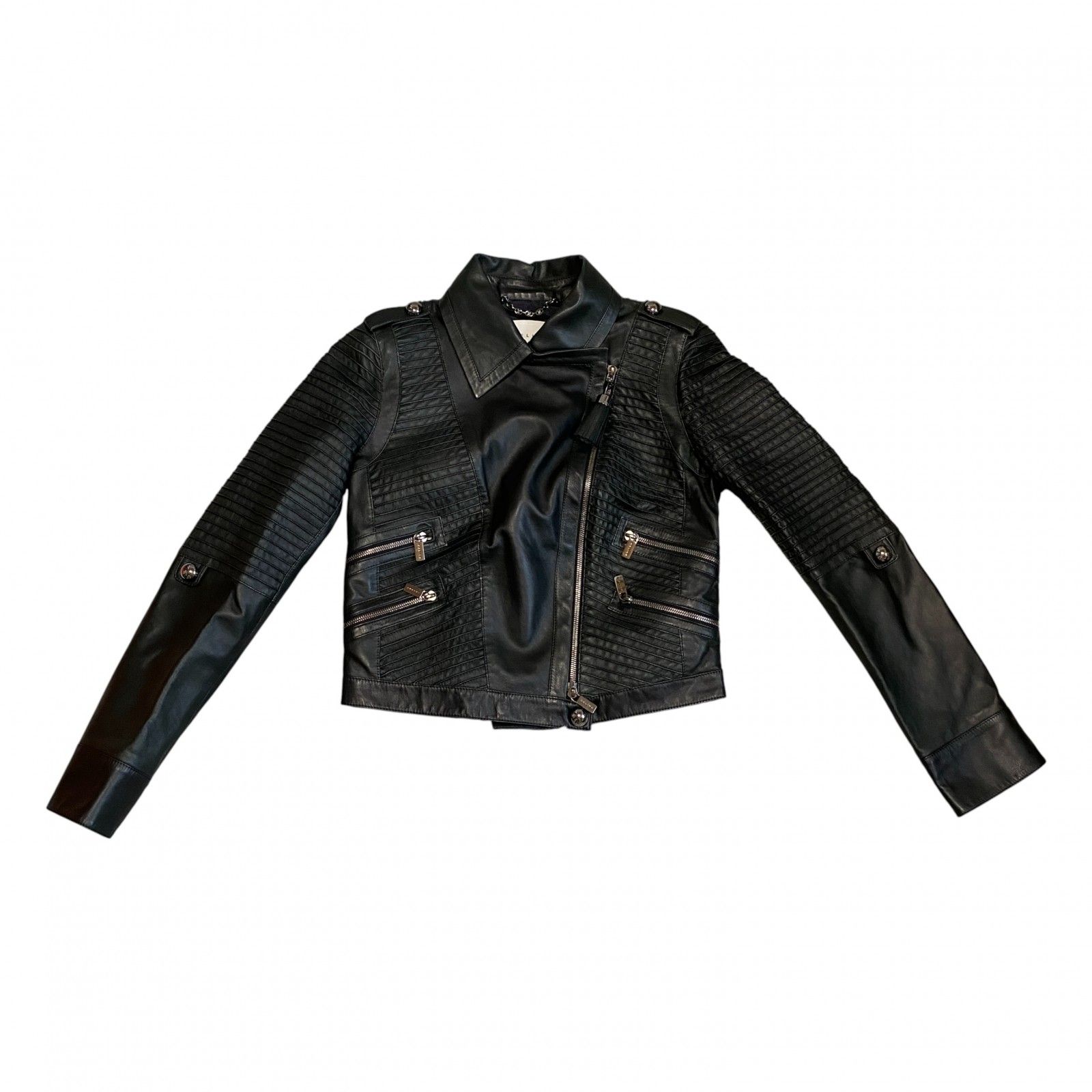 美品 セリーヌ CELINE レディース ラム レザー ライダースジャケット