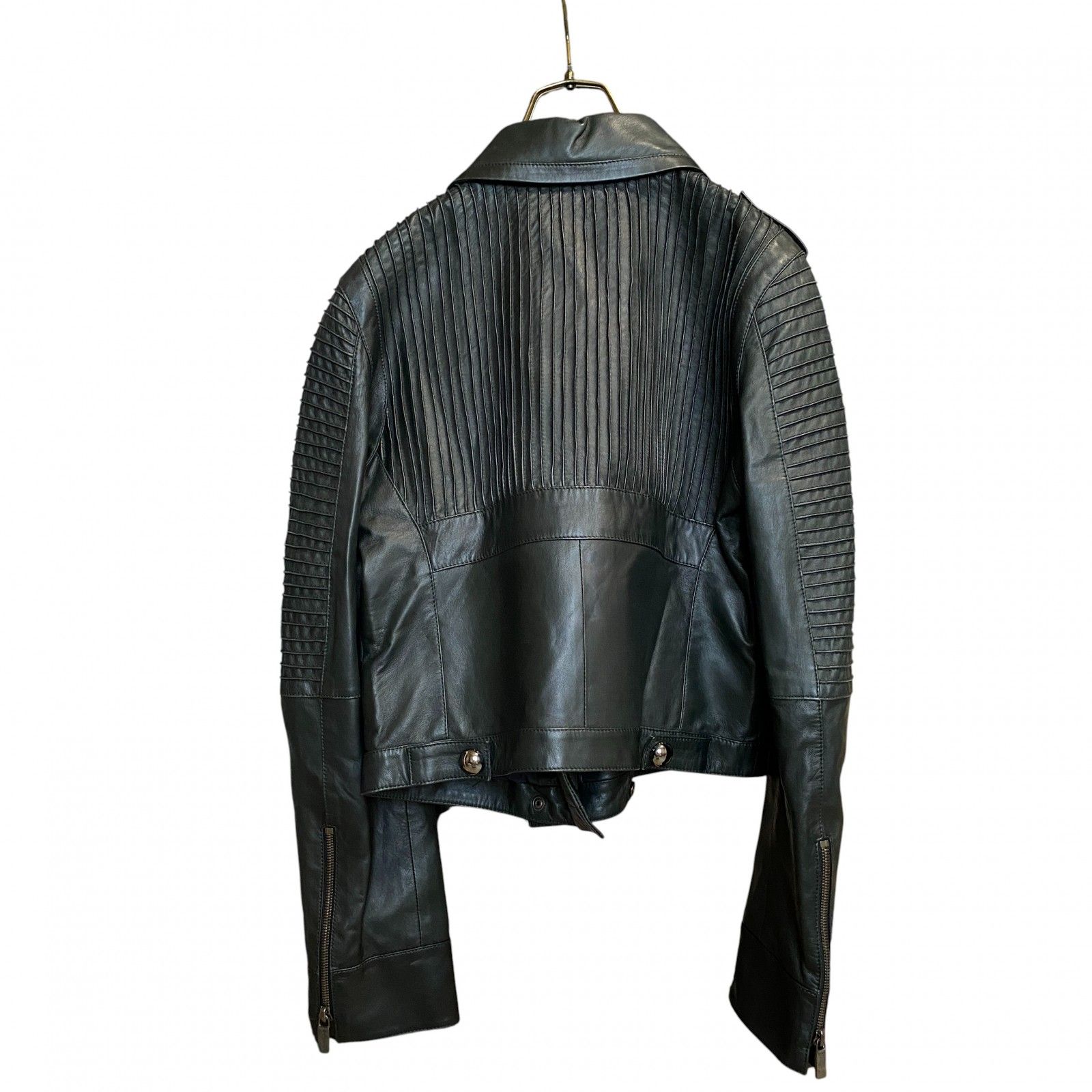 美品 セリーヌ CELINE レディース ラム レザー ライダースジャケット