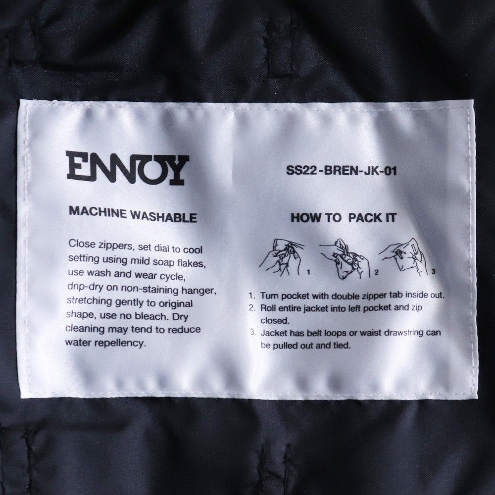 ENNOY ブラック パッカブル SS24-BREN-JK-02 THE ENNOY PROFESSIONAL(ザ エンノイ プロフェッショナル) Packable
