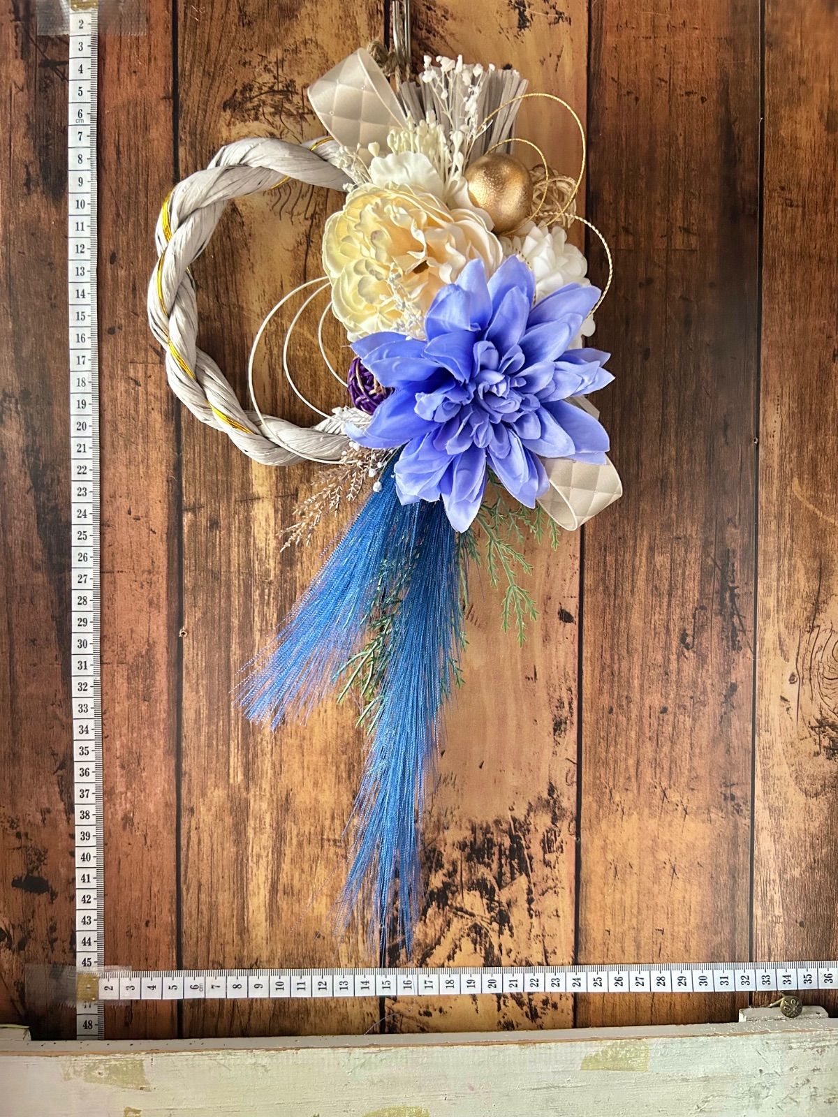 リース しめ縄 飾り 7-194 しめ縄リース しめ縄飾り お正月飾り お正月リース カラー