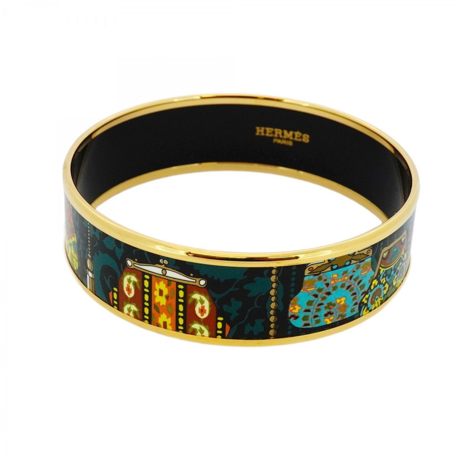 HERMES バングル エマイユPM ゴールド 黄緑 アクセサリー リーフ 七宝 HERMES バングル エマイユPM ゴールド 黄緑 アクセサリー リーフ 七宝