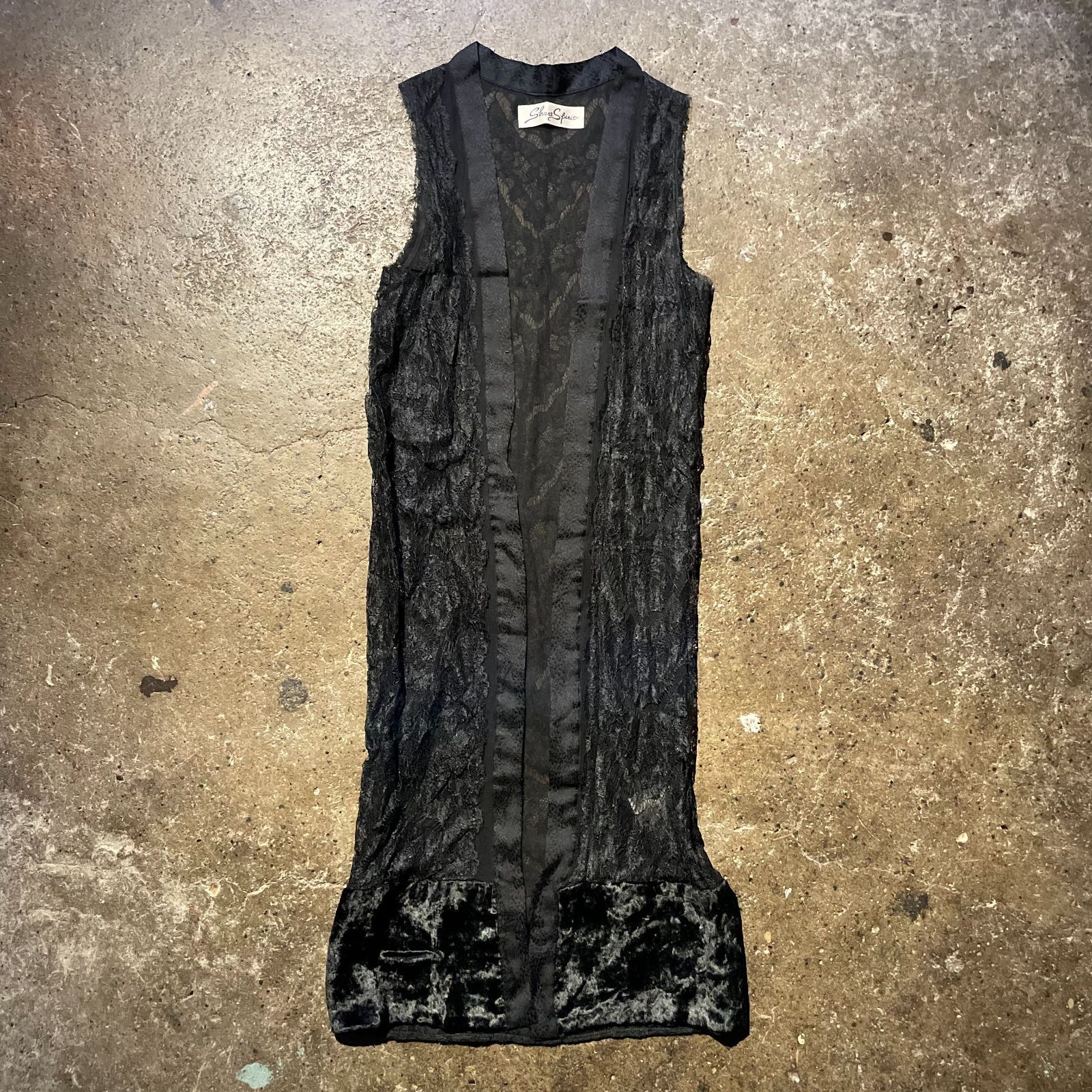 SHARE SPIRIT ロング レース ベスト シェアースピリット 切替 シルク