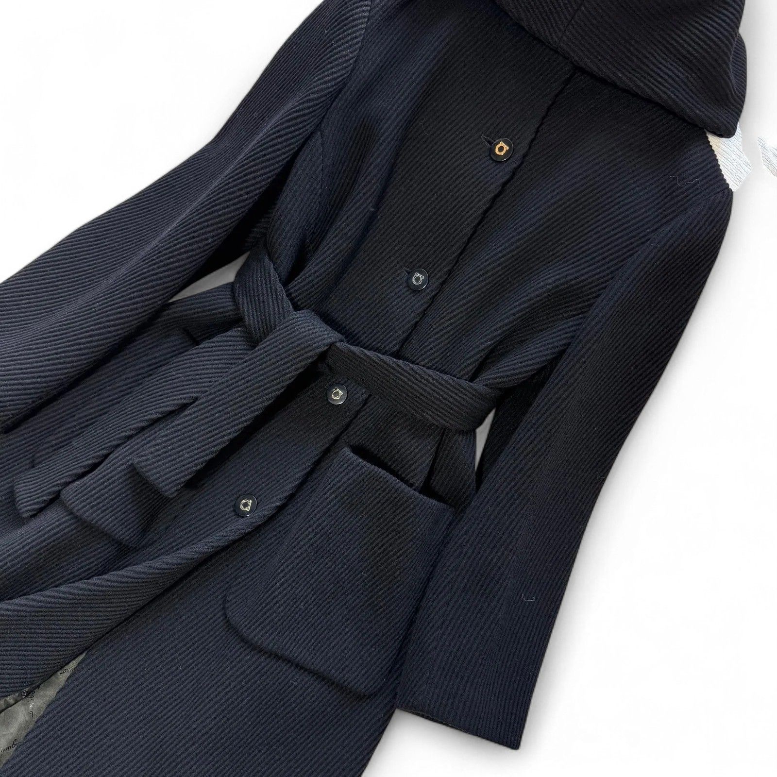 大きいサイズ42【極美品】フェラガモ フーデッドウールカシミヤコート ガンチーニ 大きいサイズ42【極美品】フェラガモ フーデッドウールカシミヤコート