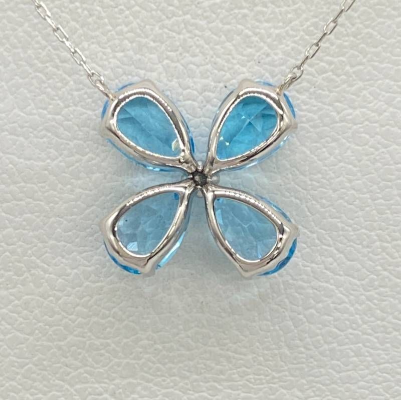 PT900/850 四つ葉のトパーズネックレス【セール品】 PT900/850 四つ葉のトパーズネックレス【セール品】 レディース