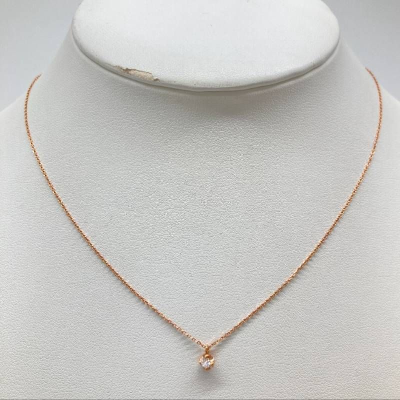 美品】 4℃ K10PG 1粒ダイヤモンドネックレス - メルカリ