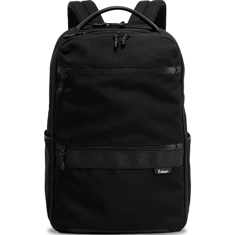 [Evoon] マルチビジネスリュックair2.0 ビジネスリュック メンズ レディース 800g 軽量 撥水加工 リュックサック バックパック 人気 15.6インチ (ブラック) 0