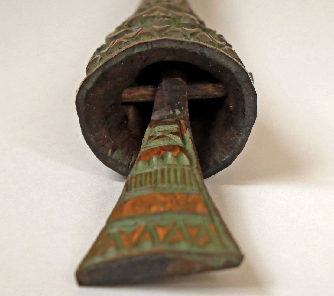 砂澤 ビッキ「樹鈴ペンダント（約18.7cm）」木彫作品 世界的彫刻家