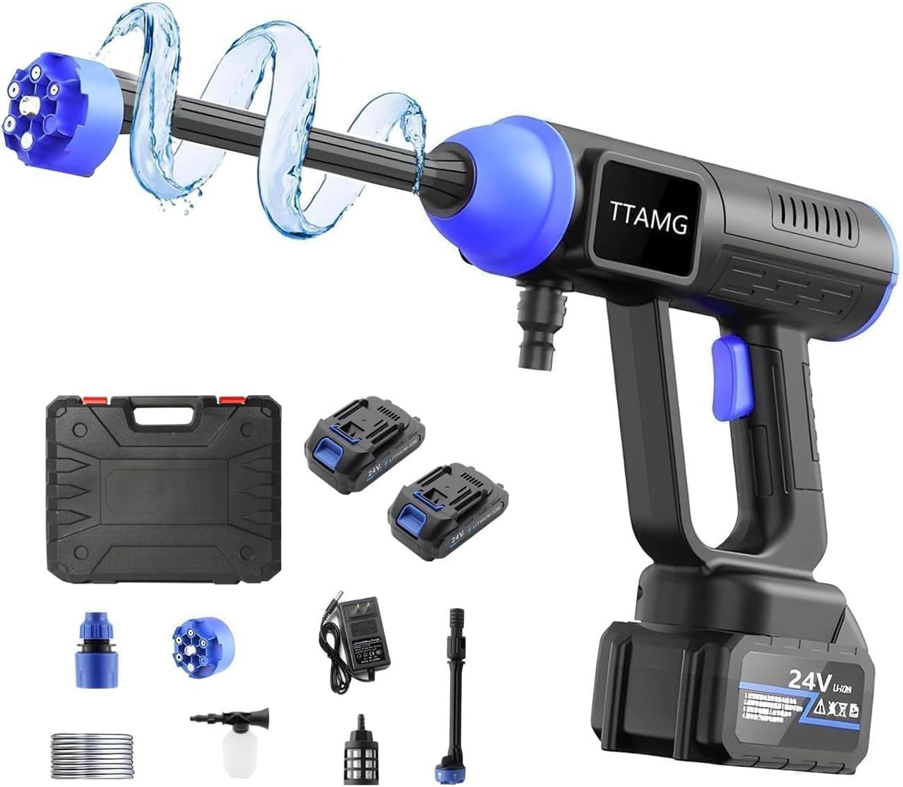 高圧洗浄機 コードレス 充電式 バッテリー式 洗車機 20000mAh 8MPa