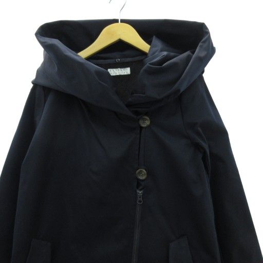 バーニーズニューヨーク BARNEYS NEW YORK 美品 フーデッド 中綿 ジャケット コート ライナー付 紺 ネイビー 40 約L