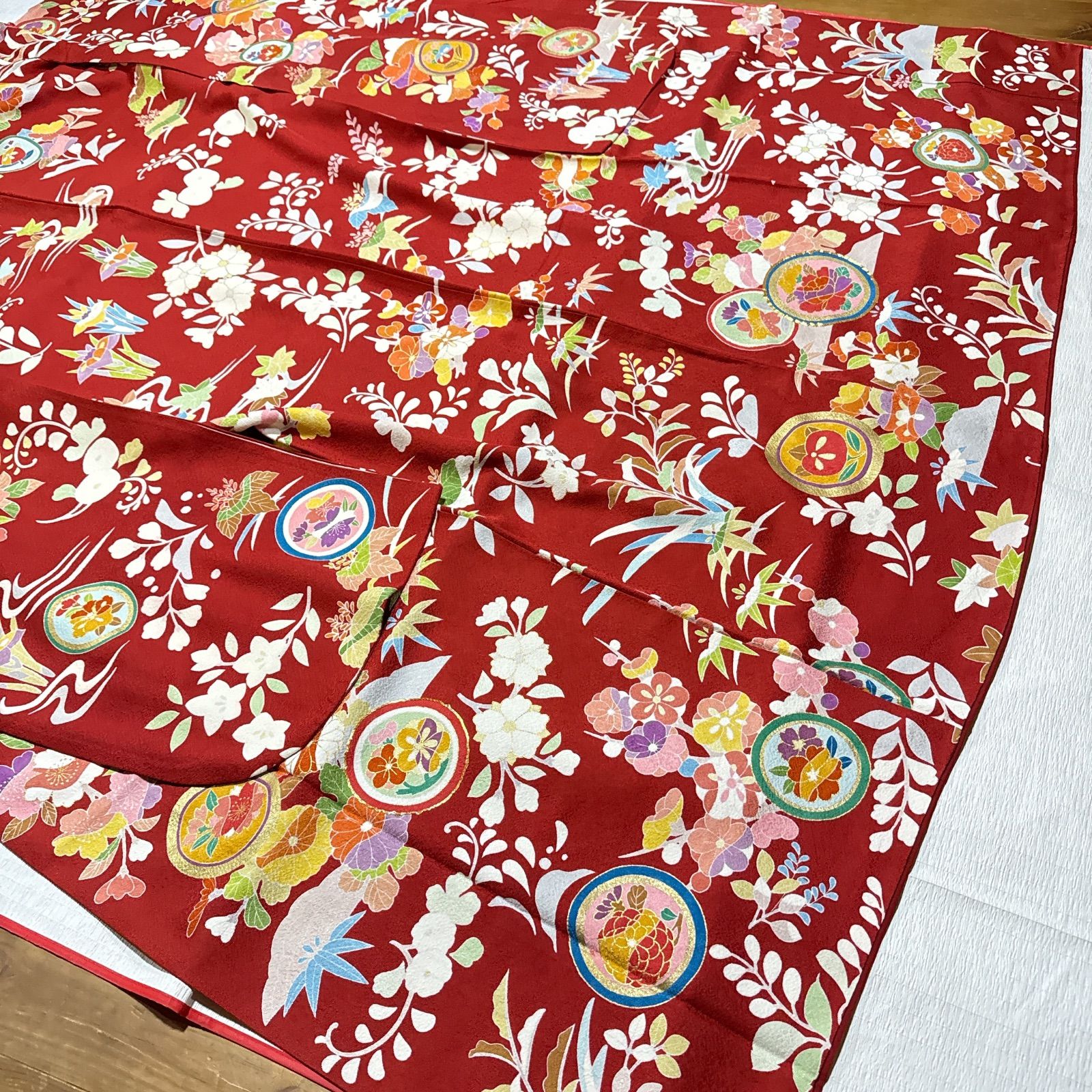 振袖 袋帯 セット 金駒刺繍 赤 橘 四季 - メルカリ