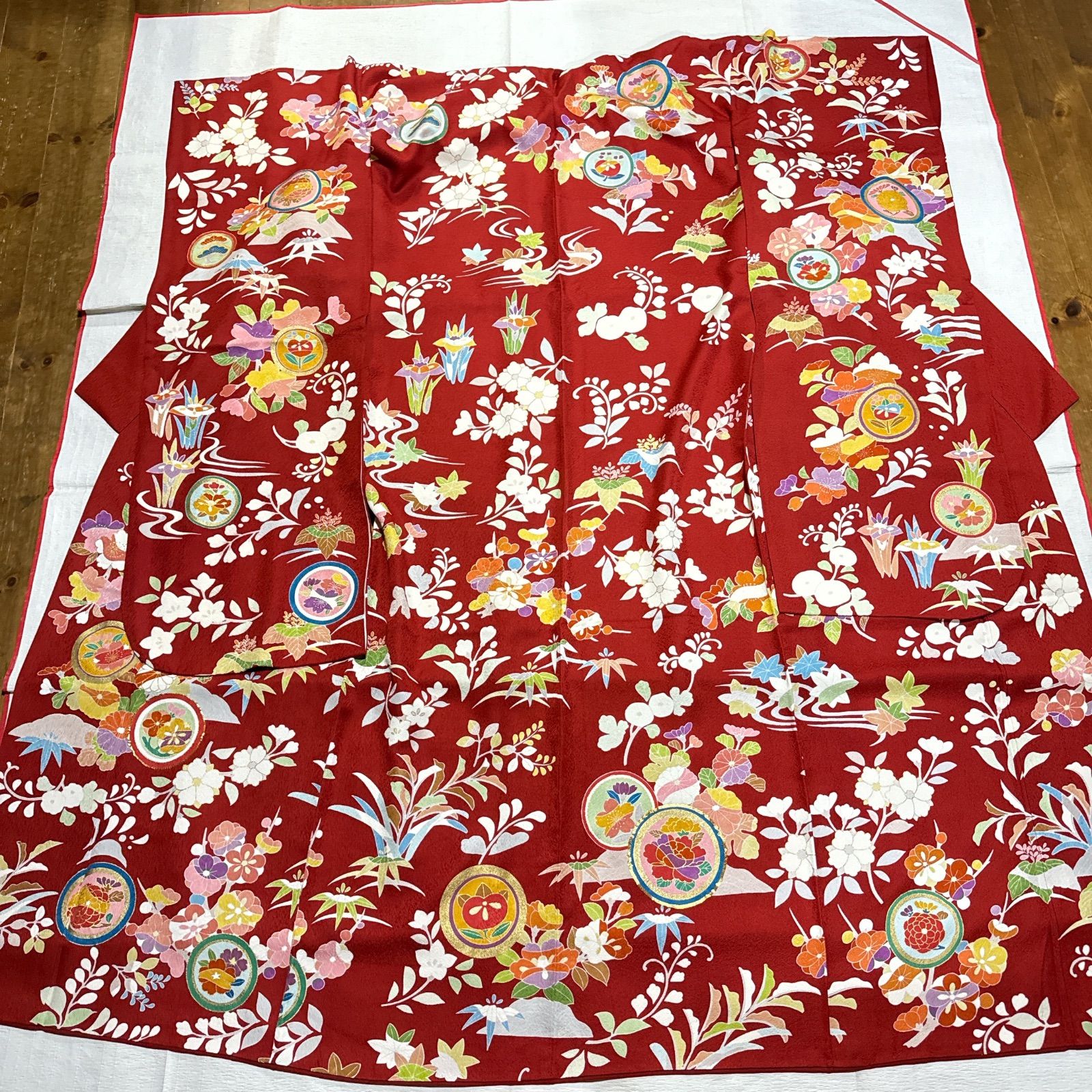 振袖　袋帯　セット　金駒刺繍　赤　橘　四季 振袖 袋帯 セット 金駒刺繍 赤 橘 四季 - メルカリ