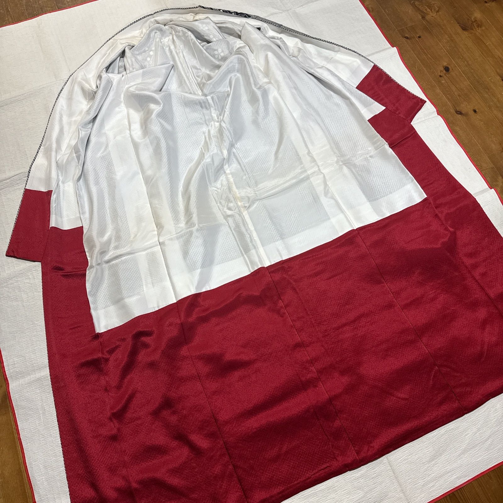 総絞り 振袖 成人式 フルセット 正絹 黒地 金駒刺繍 トールサイズ 
