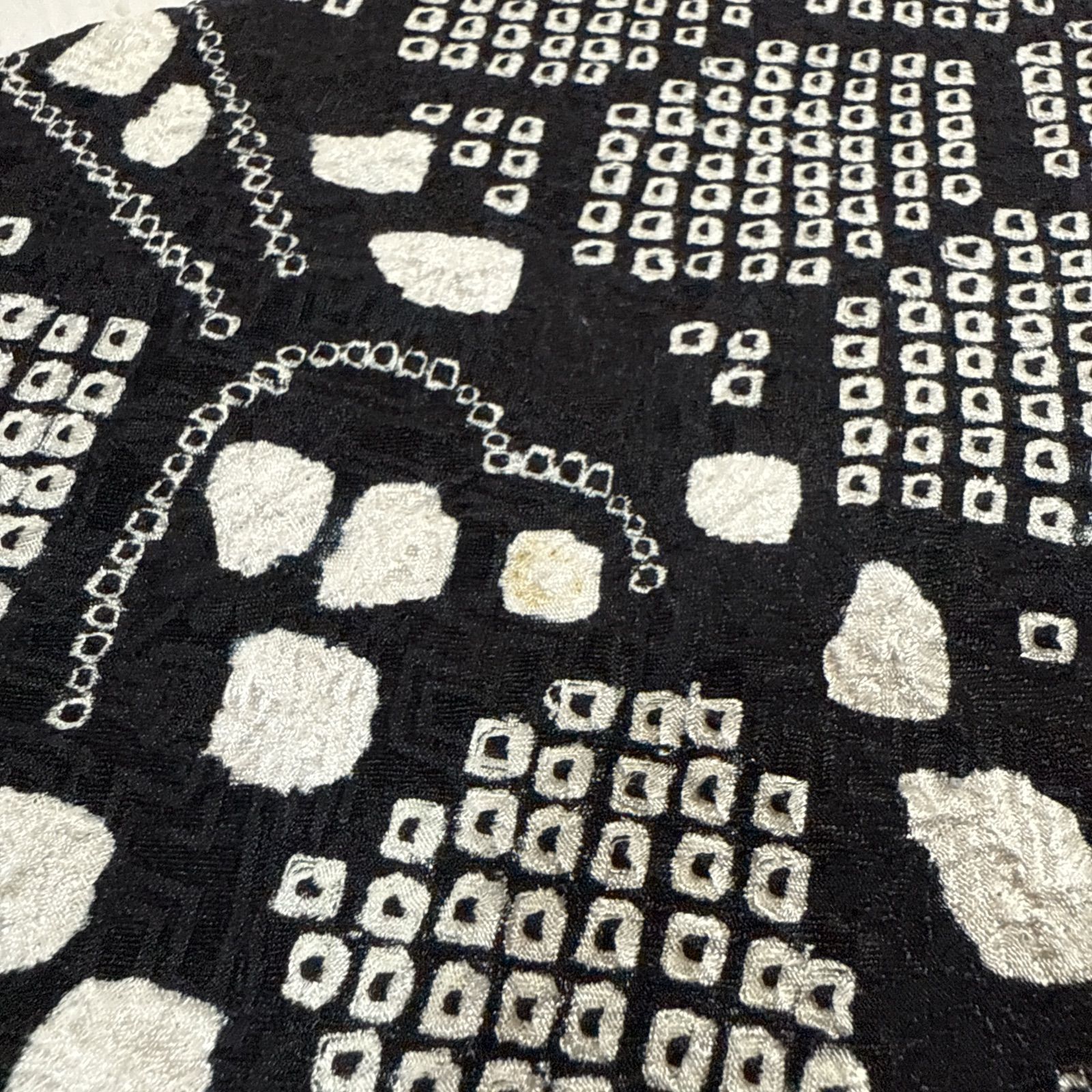 総絞り 振袖 成人式 フルセット 正絹 黒地 金駒刺繍 トールサイズ 