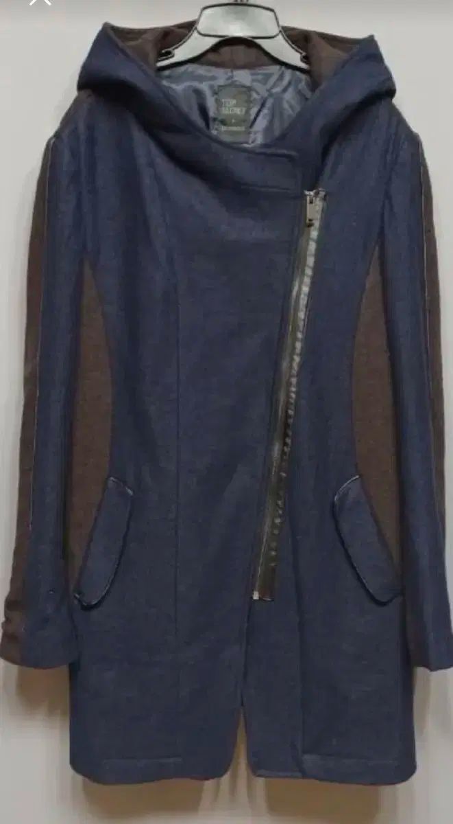 ディデム WHO フード ロング コート ネイビー