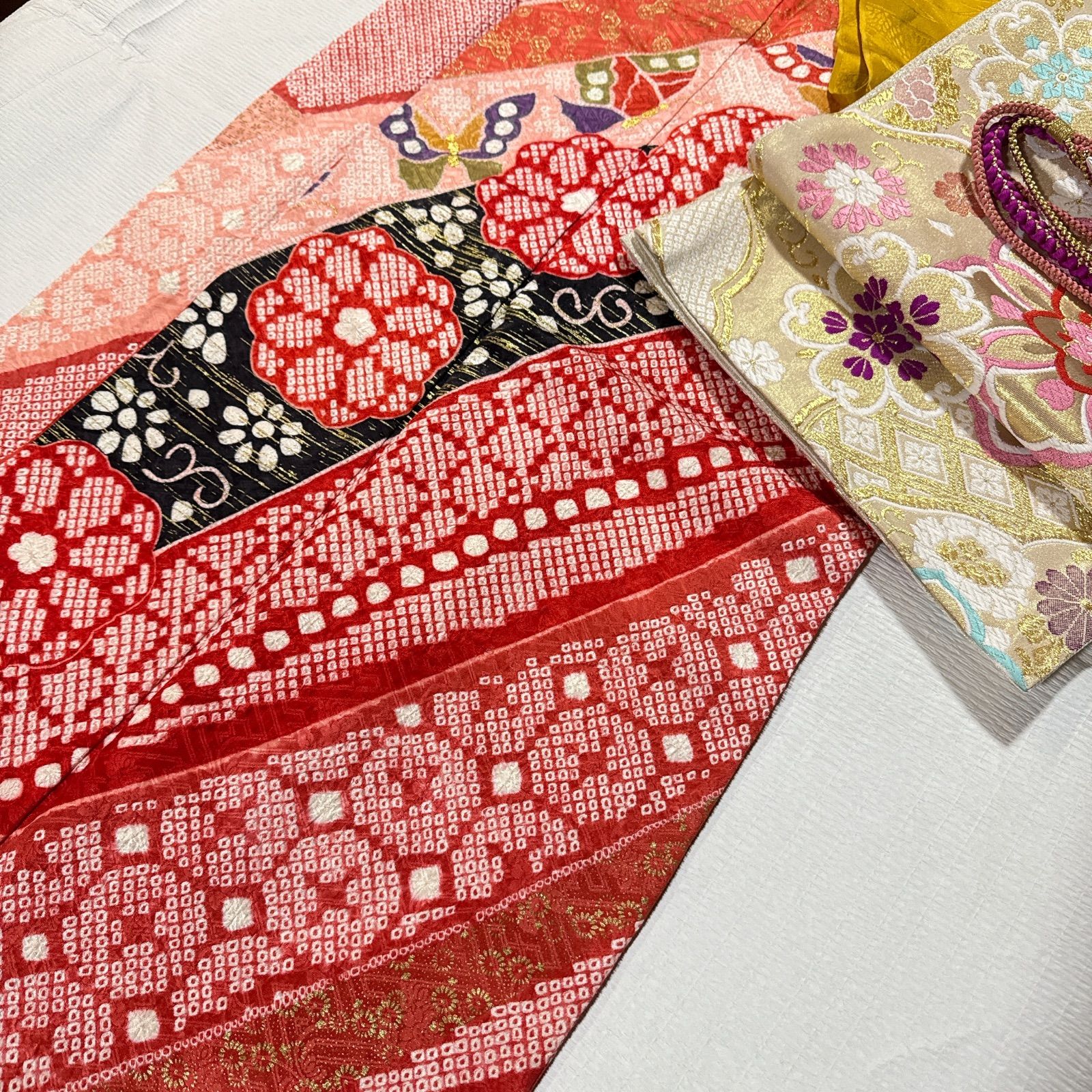 平和屋着物○豪華振袖 友禅 作家物 雪輪草花文 鬼しぼ縮緬 正絹 逸品