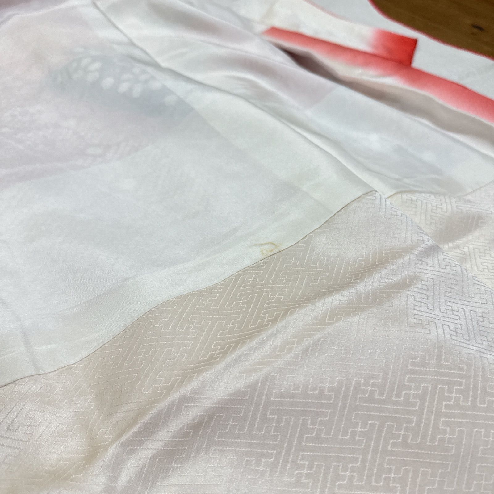 平和屋着物○小振袖 二尺袖 色無地 千歳緑色 洗える着物 AABC5777cs