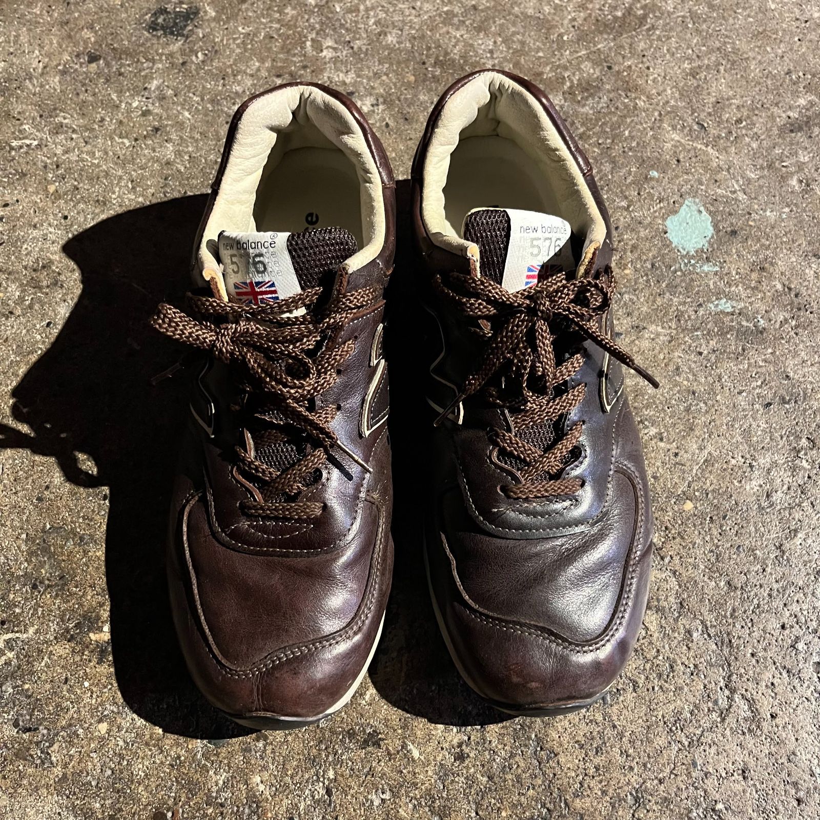 UK製 フルグレインレザー M576CBB BROWN US7.5 英国製【箱付き 美品】ニューバランス M576CBB ブラウン レザー US8