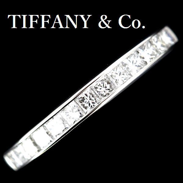 TIFFANY❤pt950 ハーフサークル ダイヤモンド リング ティファニー スクエア プリンセス ハーフサークル ダイヤモンドリング
