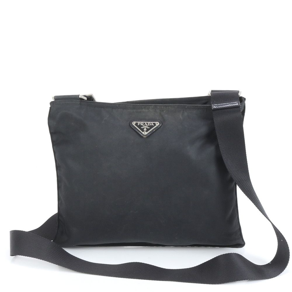 美品 プラダ テスート ナイロン 三角 トライアングル ロゴ ショルダー
