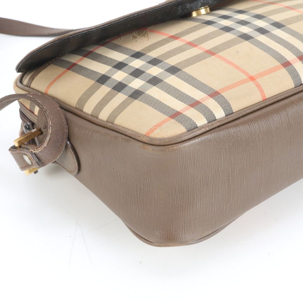 美品 バーバリー ノバ チェック シャドーホース レザー ショルダー