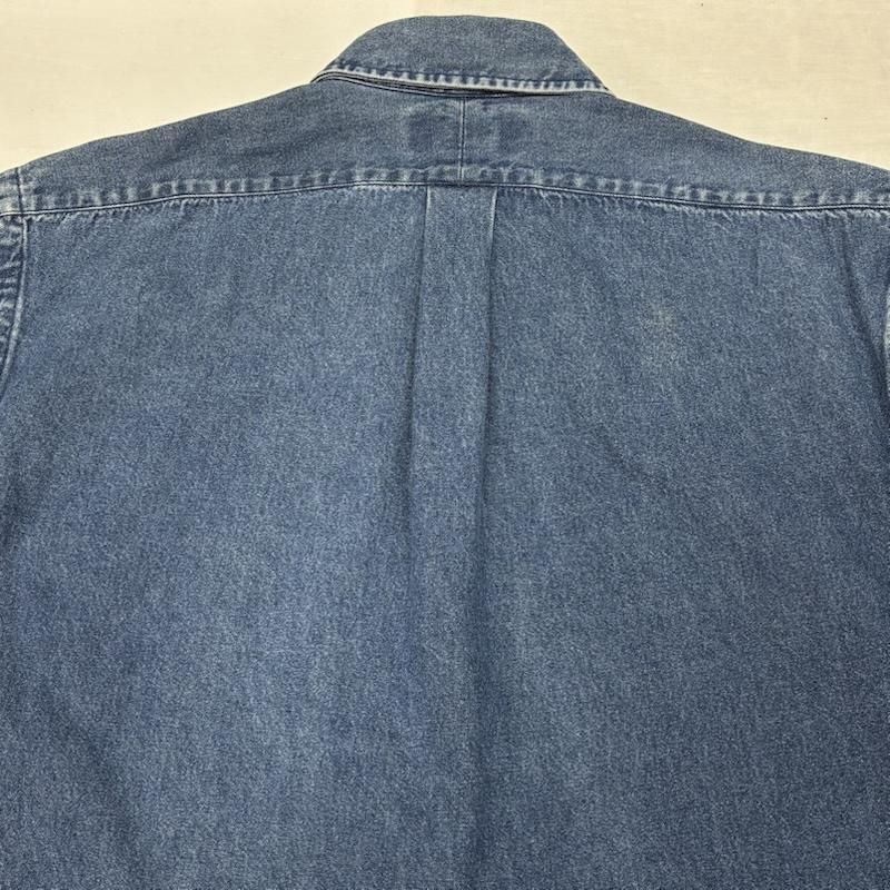 ラルフローレン 90s BLAIRE ポニー 刺繍 デニム シャンブレー ボタン