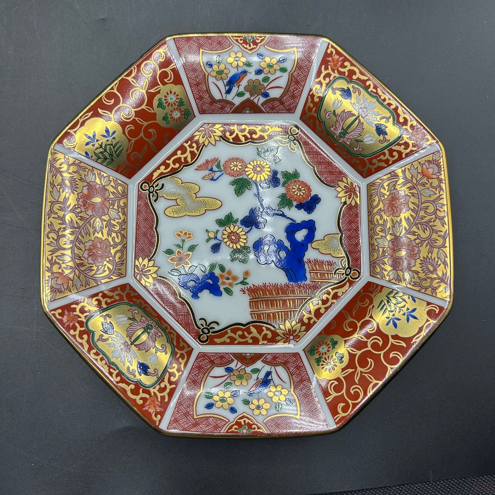 セット 有田焼 青藍窯 金蘭手 八角皿 銘々皿 古伊万里 金彩 揃