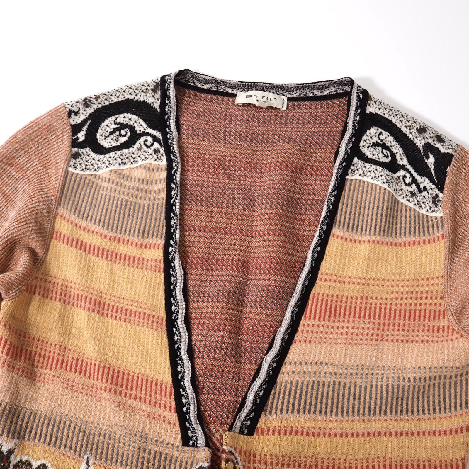 新品 ETRO エトロ シルク 花柄 カーディガン マルチカラー エトロ ETRO 花柄 刺繍 カーディガン 42 マルチカラー レディース 正規