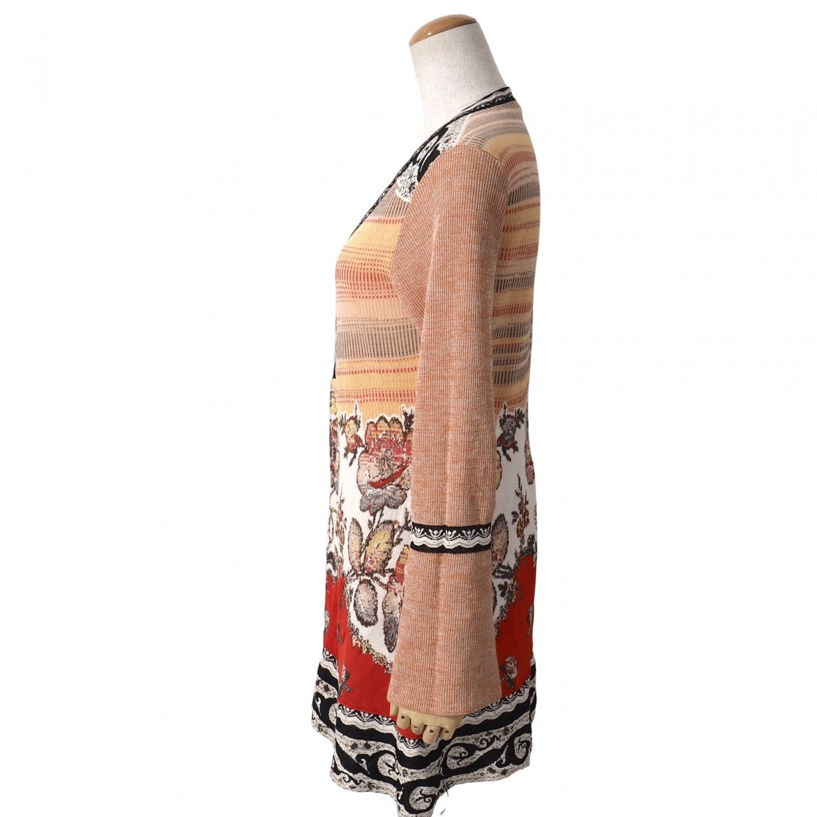 エトロ ETRO 花柄 刺繍 カーディガン 42 マルチカラー レディース 正規