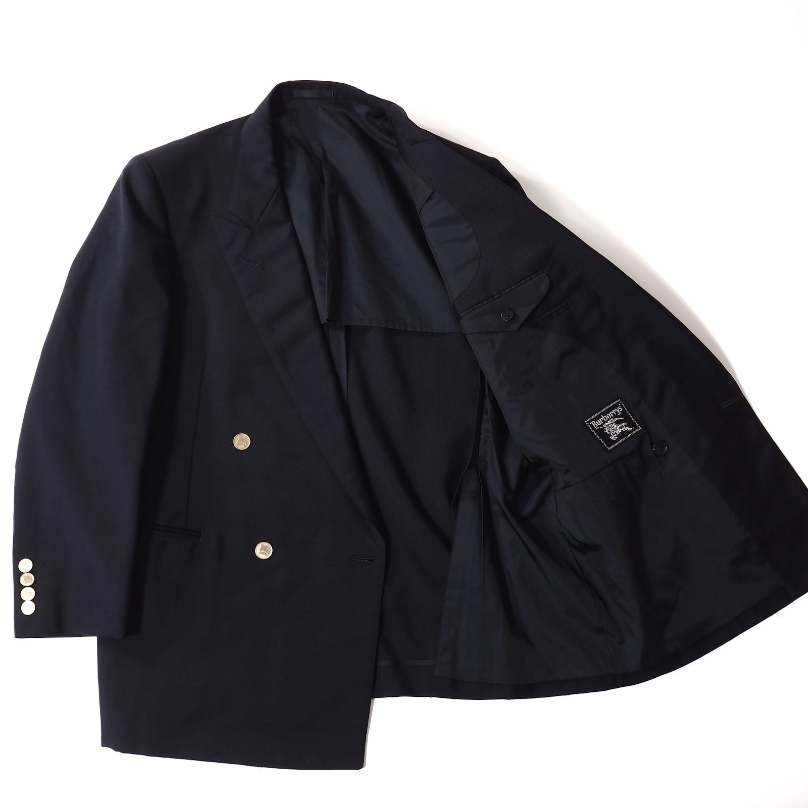 バーバリー BURBERRYS ヴィンテージ ウール 金ボタン ダブルブレスト