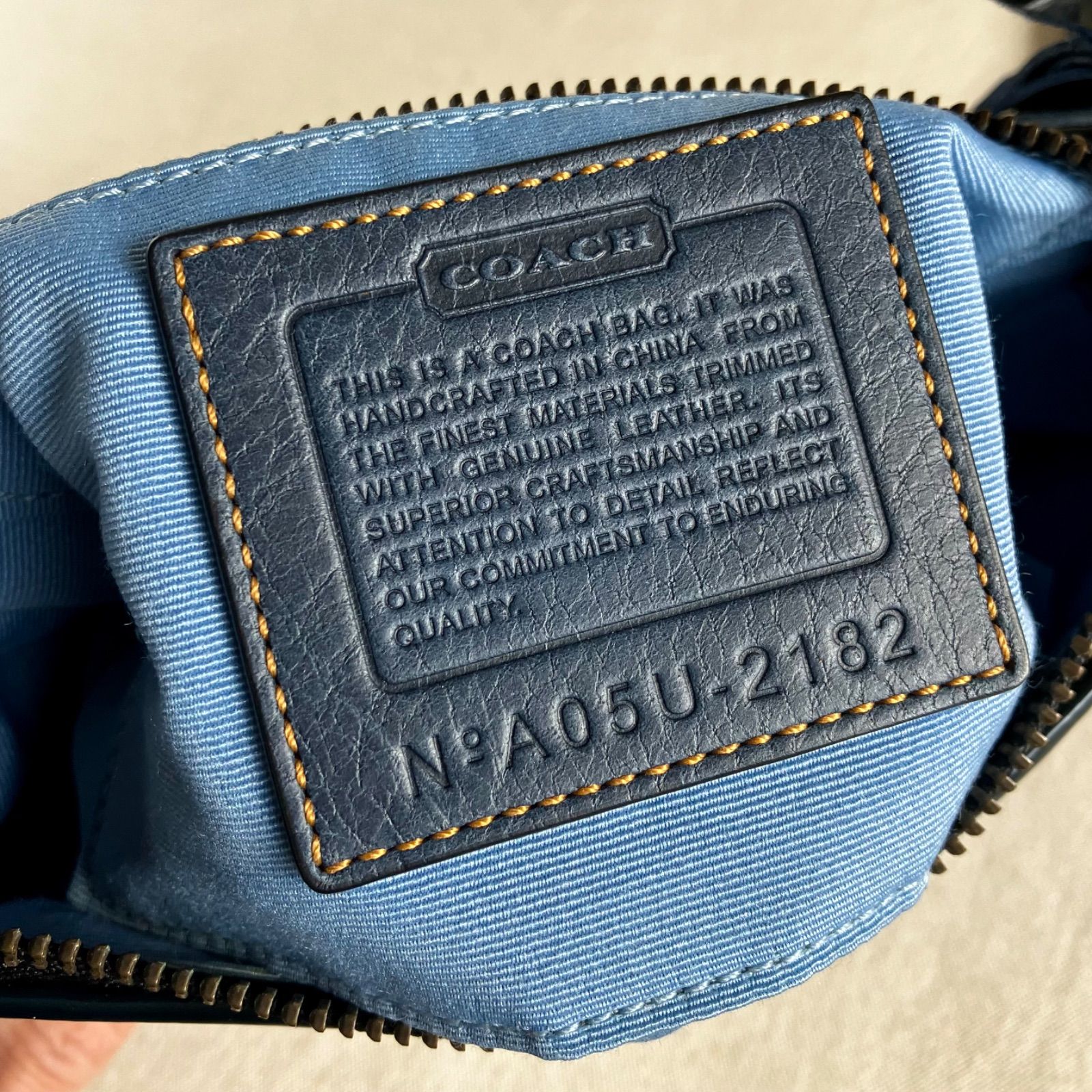 Coach Vintage y2k Blue Denim Suede Mini Demi Baguette Shoulder Bag