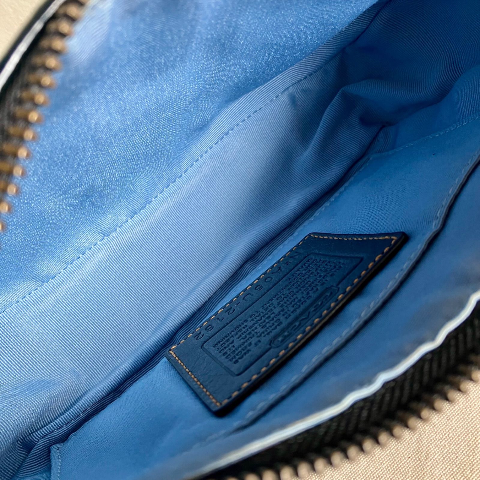 Coach Vintage y2k Blue Denim Suede Mini Demi Baguette Shoulder Bag