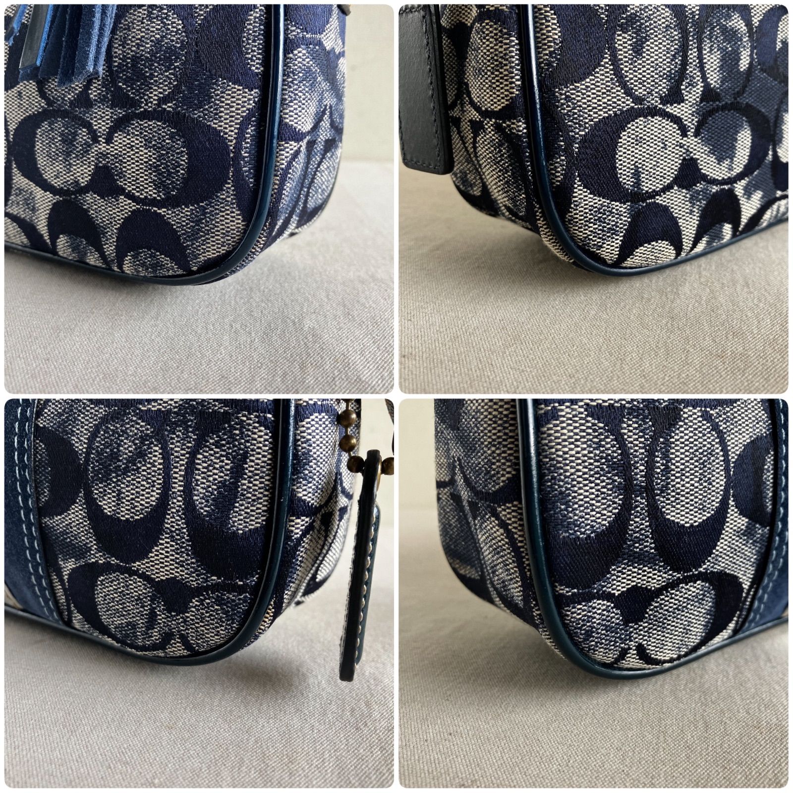 バッグ Coach Signature Demi Baguette Bag y2k Coach Vintage y2k Blue Denim Suede Mini Demi Baguette Shoulder Bag