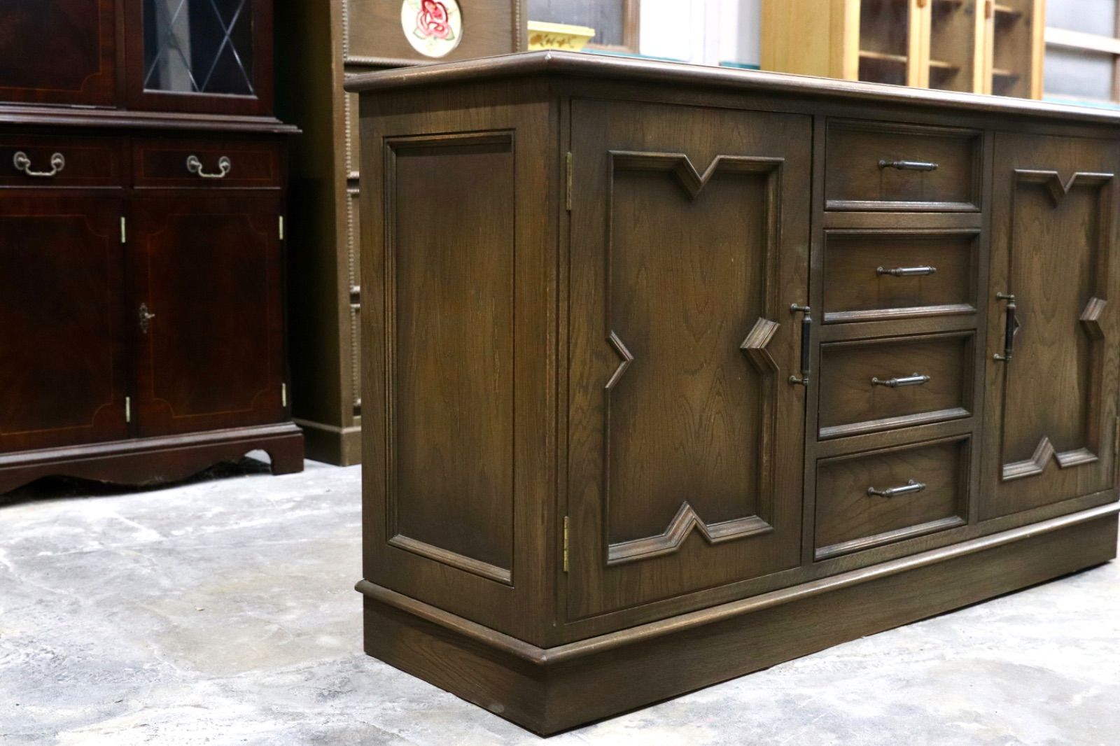 GMIK626○神戸洋家具 永田良介商店 サイドボード リビングボード 楢材